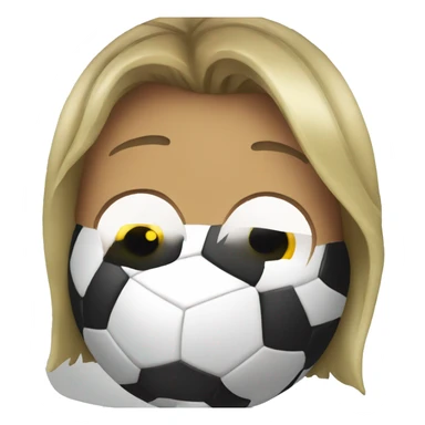 Soccer ball with a face sticker