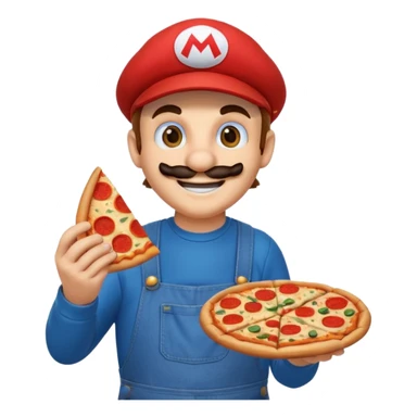 mario bross comiendo pizza  sticker