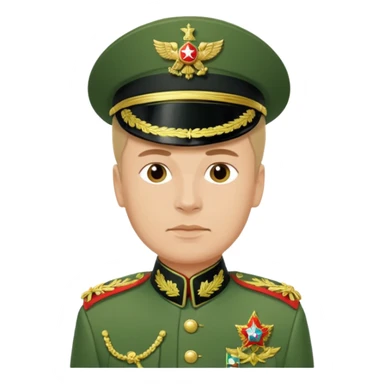 Generate a photorealistic Russian general in a green general's uniform. maximum quality and realism sticker