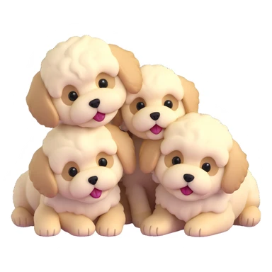 two fluffy maltipoo puppies playing together sticker