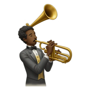 painting of trompet player sticker