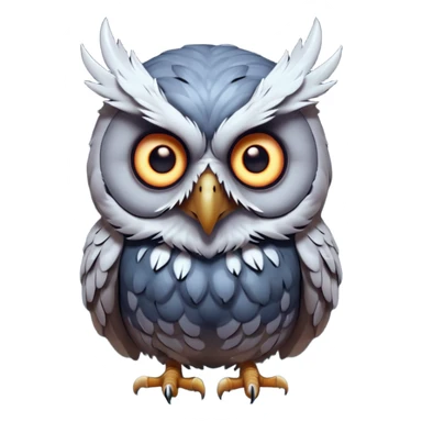 zombie owl portrait, head and shoulders only, ragged feathers, glowing eerie eyes, haunted night creature vibe, 3D cartoon, mobile game icon style, clean background, no text, no watermark
 sticker