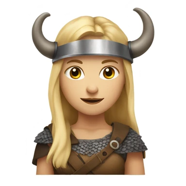 Girl Viking blonde hair helmet with horns sticker