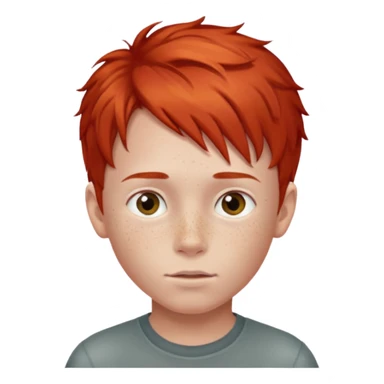 red haired young boy sticker