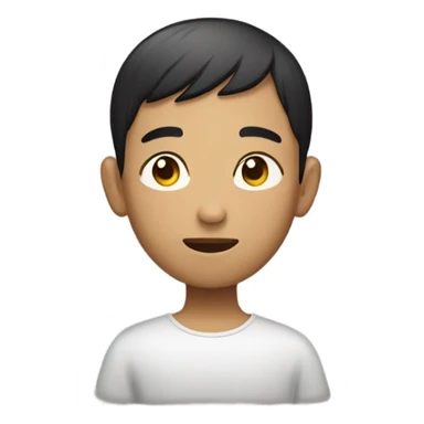 Asian boy having bright skin with bible sticker