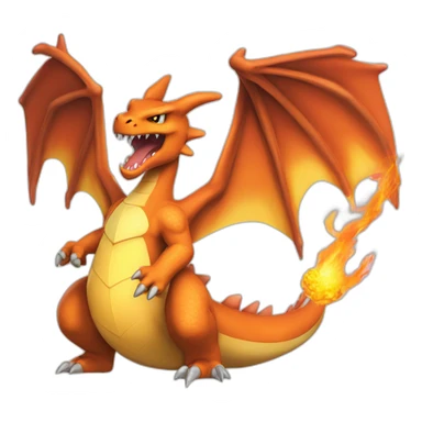 Charizard as a Medivial Dragon breathing fire from mouth  sticker