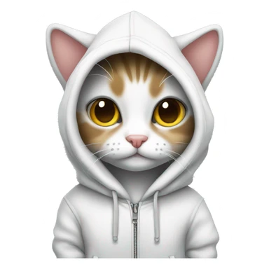 Cute cat wearing a hoodie  sticker