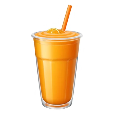 smoothie cup with orange sticker