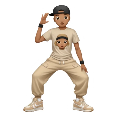 Hiphop dancer, with cute big pants, sneakers, and t-shirt. sticker