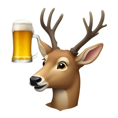 Deer drinking a beer sticker