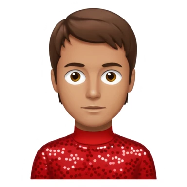 Murray Cook from The Wiggles with brown hair, red sequin skivvy shirt sticker