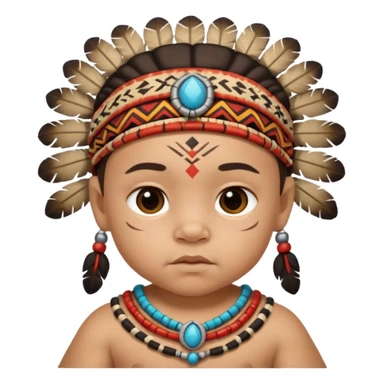 Indiozinho bebê meio branco. com características de índio roupinha de índio rosto também  sticker