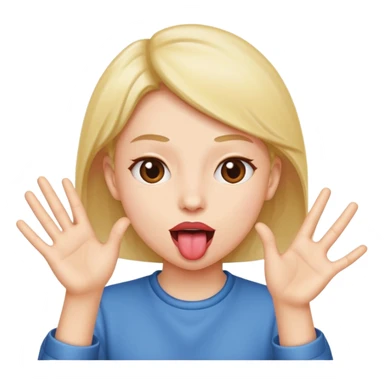 Tongue out hands to the side sticker