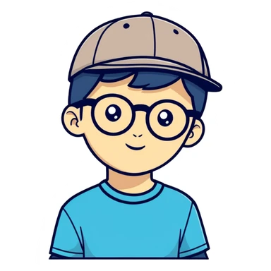 Un chico con gorra y lentes finos  sticker