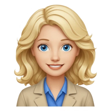 Blonde avec yeux bleus qui est architecte , cheveux ondulés , Sans lunettes  sticker