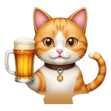 A Cat with a way to big Glass beer sticker