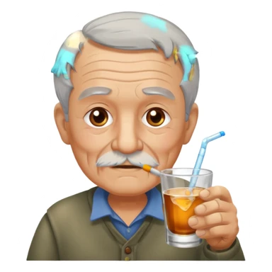 old grandpa drinking shot  sticker