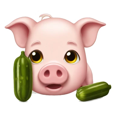 Pig eating pickles  sticker