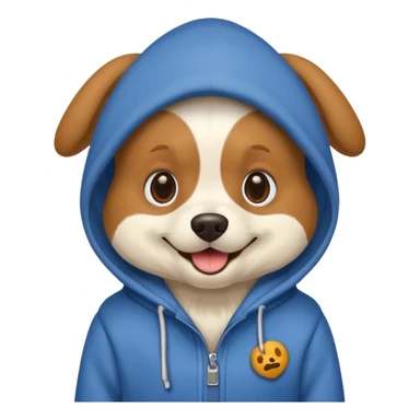 Dog wearing hoodie sticker