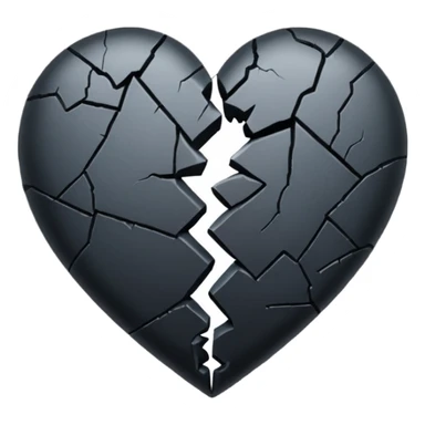 Corazón roto color negro  sticker