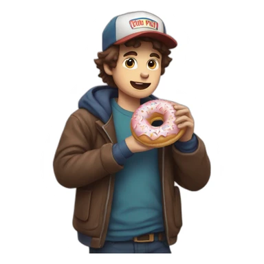 Dipper pines eat a donut sticker