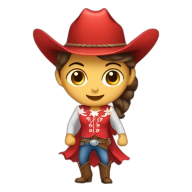 cowboy dancer red dress sticker