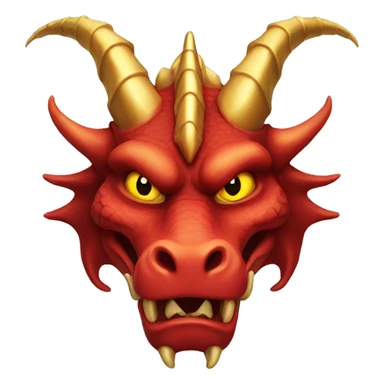 red dragon face with golden horns sticker