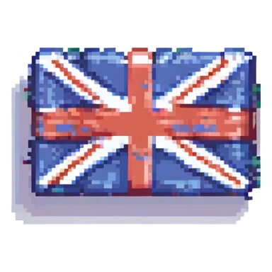 the flag of the United Kingdom, Union Jack, pixel art style sticker