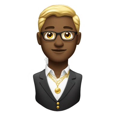 wite man with formal clothes with open shirt and gold necklace sticker