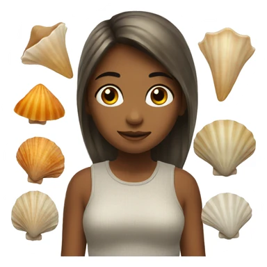 Girl with seashells  sticker