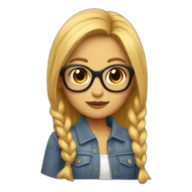 Una muñeca con gafas y pelo largo sticker