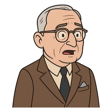 A cartoon image of President Truman sticker