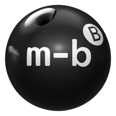 Black pull Ball with MB written on it. Nothing else no holes. sticker