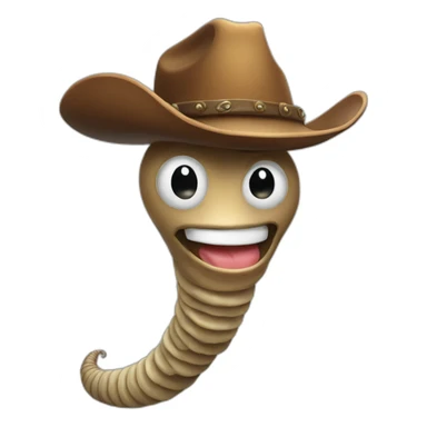bust of a worm wearing a cowboy hat sticker