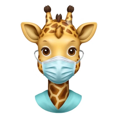 giraffe Wearing Medical Mask sticker