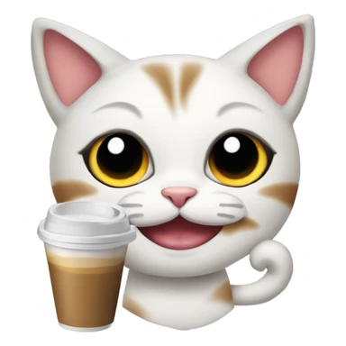 Cat drink to  coffee sticker