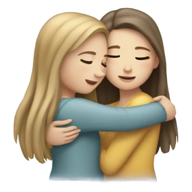 hug-two-girls both fair and long hair sticker