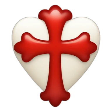 Coeur rouge avec une croix rouge au dessus sticker