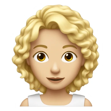 une joueuse de flute traversière avec cheveux blonds mi-long frisés sticker