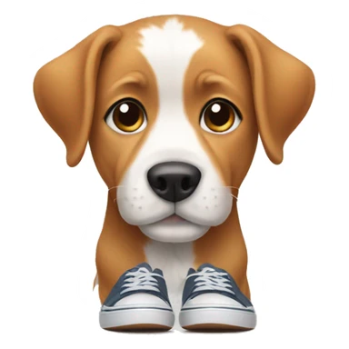 Dog with shoes sticker