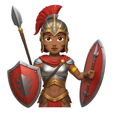 woman spartan warrior holding spear and shield sticker