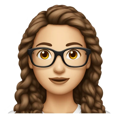Beauty woman scientific brown hair glasses sticker