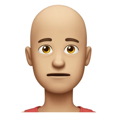 bald boy frustrated  sticker