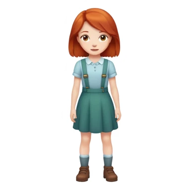 Cute redhead girl full body sticker