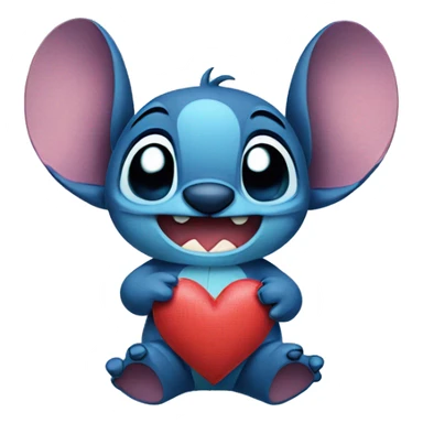 stitch with a heart sticker