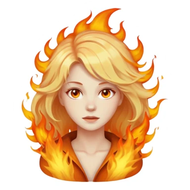 Woman with hair on fire sticker