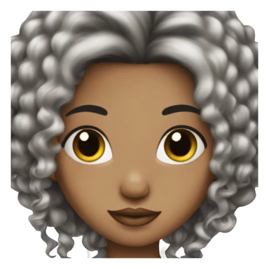 coquette black hair sticker