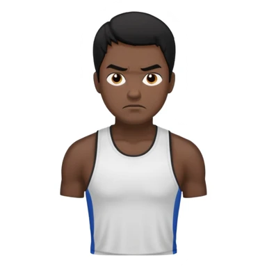 mach mir einen fitness typen der männlichist  mit schwarzen haaren der unglücklich ist sticker