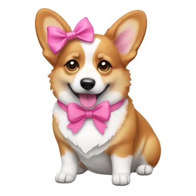 corgi with a pink bow sticker