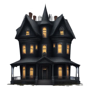 Dark and stormy Haunted Addams house. Dilapidated  sticker
